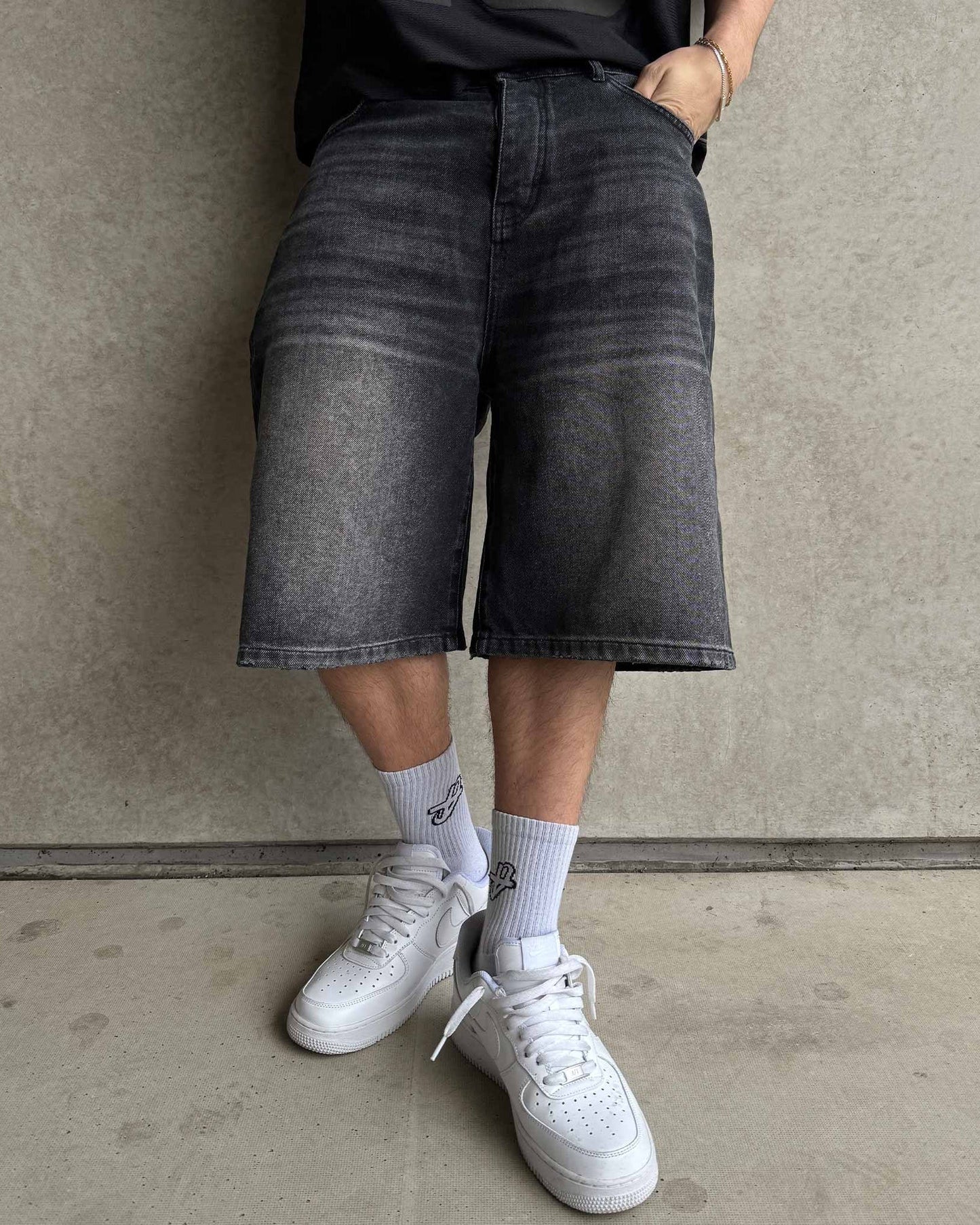 BY UNOV® Denim Jorts "Phantom Black"