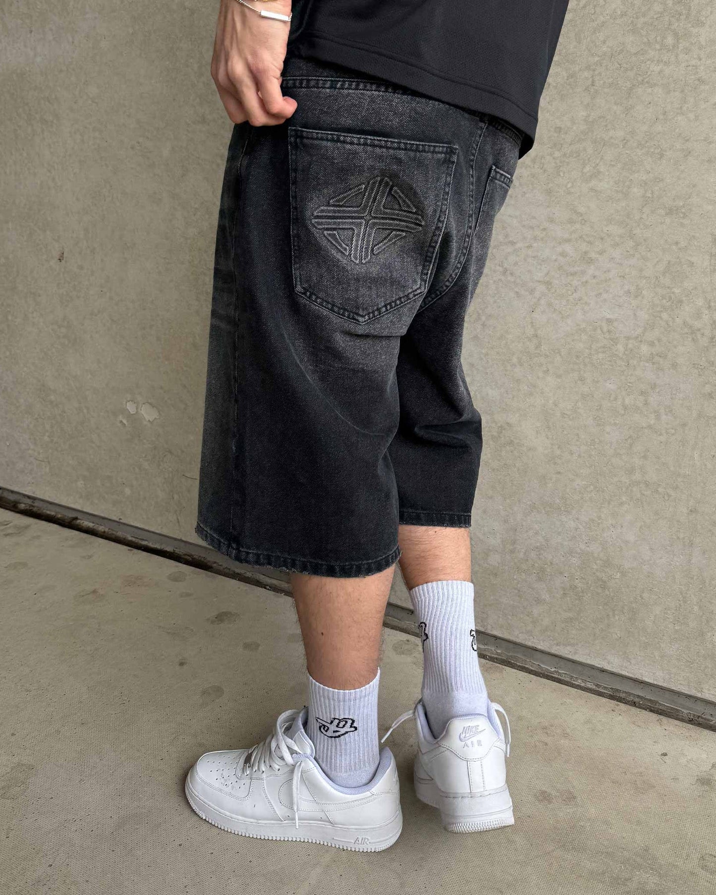 BY UNOV® Denim Jorts "Phantom Black"
