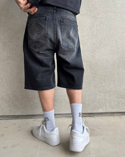 BY UNOV® Denim Jorts "Phantom Black"